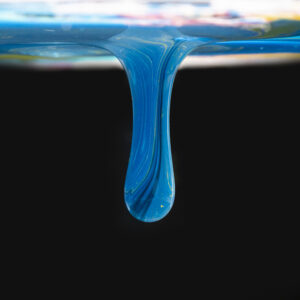 Blue fluid drop